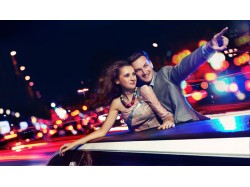 Limousine and light message in Bucharest for 2