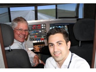 Flight experience on an airliner simulator